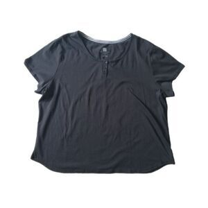 Karen Neuburger Black Scoop Neck Short Sleeve Sleepwear T-Shirt Women's Size 2X